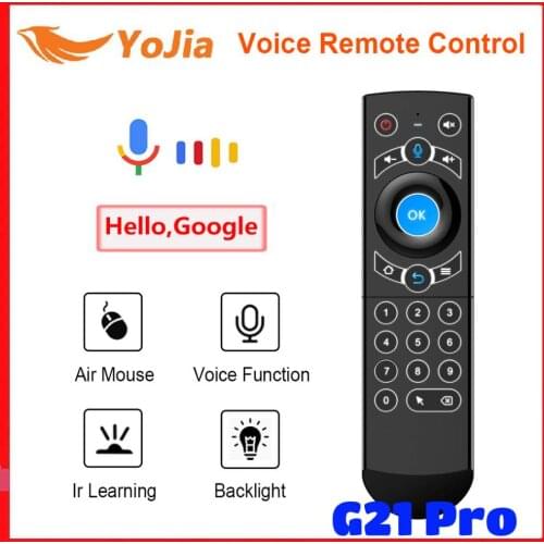G21 PRO Backlight Voice Remote Control 2.4G Wireless Keyboard Air Mouse with IR Learning Microphone Gyroscope for Android TV Box