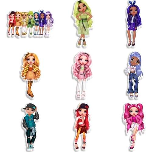 Rainbow Hign Dolls Printed Acrylic Charms Resin 30pcs for Birthday Decoration Holiday Supplies