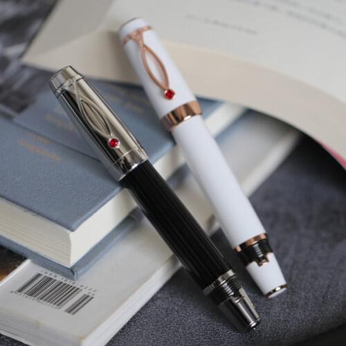Moonman X1 Pocket-Size Retractable Fountain Pen Resin Ink Pen EF Nib White/Black Short Writing Pen Gift Set Office Supplies