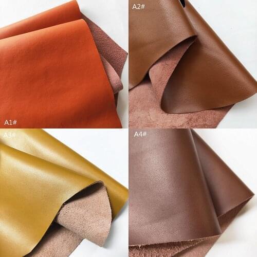 1.8mm thickness natural skin genuine leather split cow skin crazy horse leather for needlework 19 colors DIY Cow leather fabric