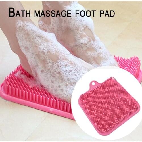 Foot Massage Brush Shower Silicone Exfoliating Scrub Mat Cleaning Massage Cushion Pad Body Brush Bathroom Accessories