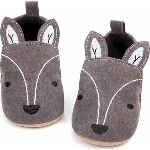 Newborn Baby First Walker Cute Animal Pattern Girl Boy Slipper Soft Sole Slipper Anti-slip Sneaker Unisex Toddler Baby Fox Shoes