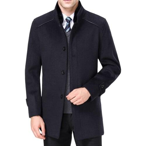 Thicken Long Mens Woolen Coat 50% Off Men' s Wool Jacket Winter Casual Warm Cashmere Clothing Plus Size 5XL 6XL