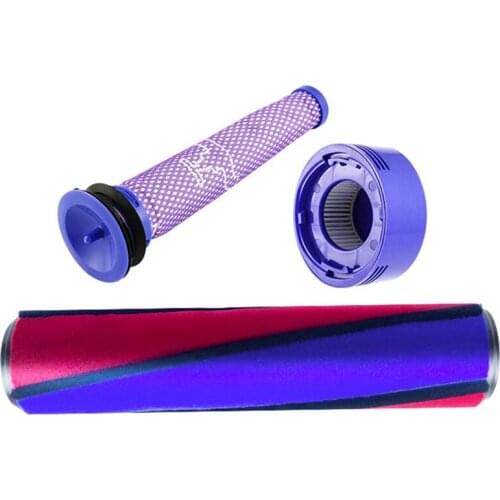 V7 Post Motor Filter and Washable Pre HEPA Replacement Filter Roller Brush for Dyson V7, V8 Cordless Vacuum Cleaner