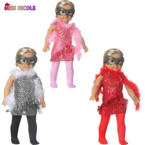 Doll Party Dress Match The Shawls + Mask For 1/3 Blyth Bdj Our Generation Dolls 3 Colors Dress For Girl 's Gift For Reborn Dolls