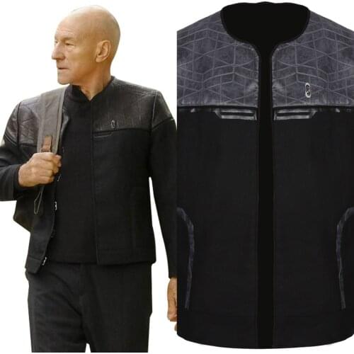 Star Cospaly Trek Picard Cospaly Picard Coat Costume Men Male Jacket Uniform Outfit Halloween