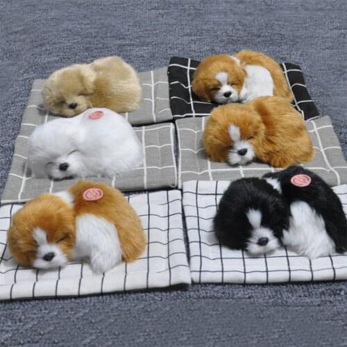 1pc Car Ornament Lovely Plush Dog Automotive Interior Decoration Sleeping Puppy Ornaments Cute Automobile Dashboard Accessories