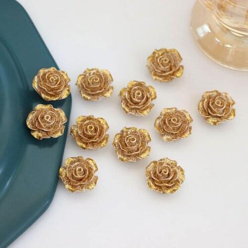 10 PCS 20mm Sweet Resin Rose Flower DIY Findings For Earrings Hair Accessories Jewelry Making