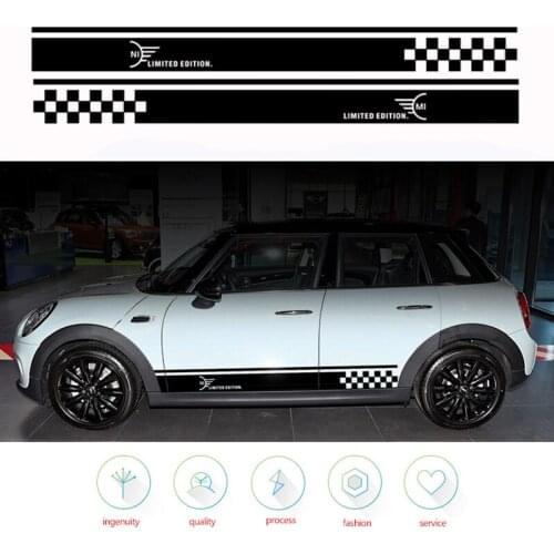 2pc Car Stripe Stickers and Decals For Mini Cooper R50 R53 R56 R57 R59 F55 R52 R60 Motorcycle Car Styling Accessories Automobile