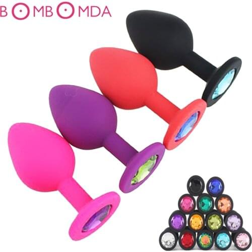 Crystal Diamond Butt Plug Silicone Anal Plug Anus Prostate Massager Buttplug Adult Female Male Anal Sex Toys for Men Women Gay