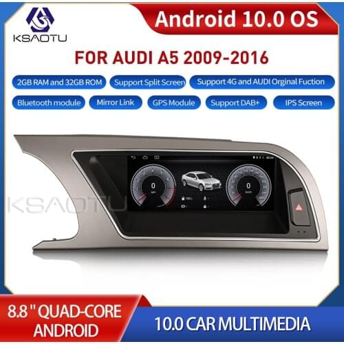 KSAOTU 1015 8.8" 4-Core Android 10.0 Car Multimedia Player for Audi A5 2009-2016 GPS WiFi 4G TPMS DVR DAB+ CarPlay