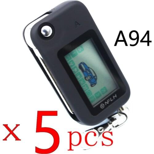 5 Pcs/lot LCD Remote Control Key Fob Chain Keychain for Starline A94 Two Way Anti-Theft Car Alarm System keyring alarm for car