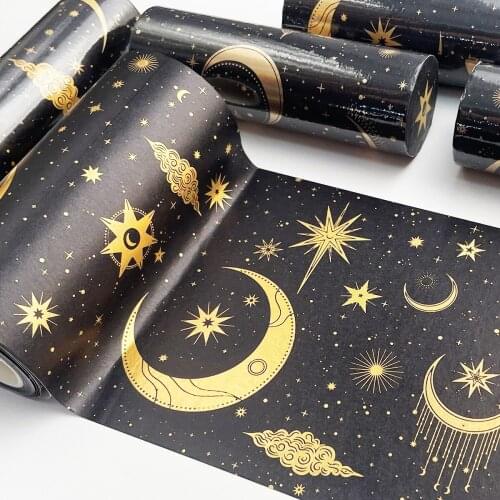 Starry sky Background Decorative Adhesive Tape Gold Silver foil Masking Washi Tape Diy Scrapbooking Sticker Label Stationery