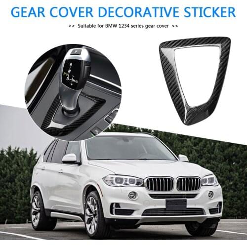 Car Panel Trim Sticker Decoration Real Carbon Fiber Gear Shift Panel Decorative Sticker for BMW 1 2 3 4 Series RHD