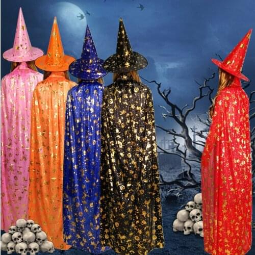 Kids Halloween Costumes Witch Cloak Witch Cape Children Halloween Costume Kids Cosplay Party Accessories for 3-12 Years Kids