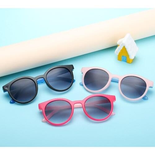 Toddler Kids Round Sunglasses Retro Gradient Boys Girls Cute Fashion Jelly Double Color Sun Glasses UV Eyeglasses Beach Eyewear