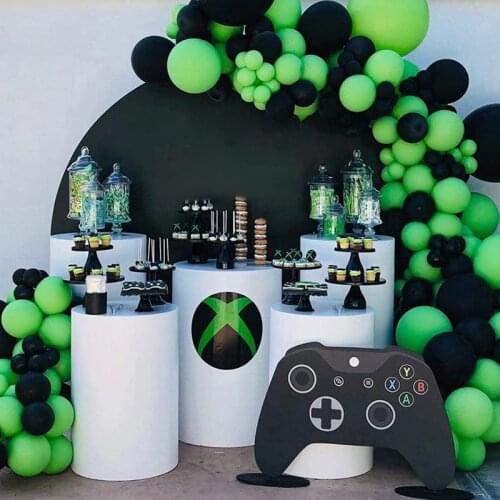 Video Game Party Balloon Garland Kit, 126Pcs 10Inch Purple Black Balloon Garland, Game On Balloon Pack for Video Game Party Sup