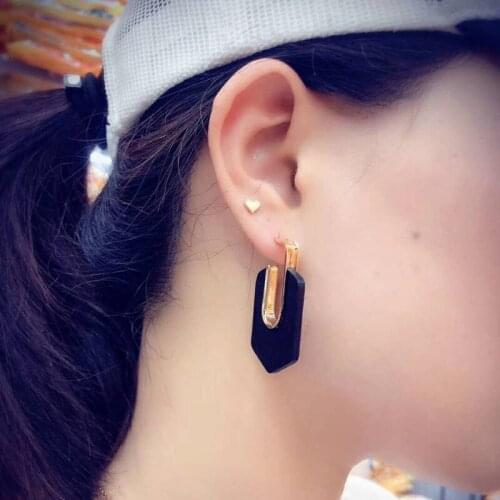 DoreenBeads Fashion Drop Earrings Ancient Geometric Wooden Pendant Colorful Earrings For Women Jewelry Earrings Gift,1 Pair