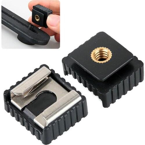 Flash Hot Shoe Mount Adapter Speedight Flash Cold Hot Shoe Bracket Mount Adapter 1/4" Screw for Studio Speedight Tripod