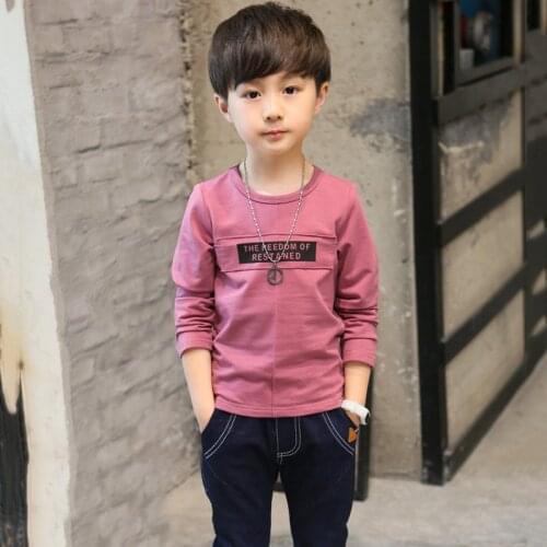 Boy Letter T-shirt Coat Autum Fashion Kids Boy for 4 5 6 7 8 9 10 11 12 13 14 Years Tops Tees Children Clothes Full Sweatshirts