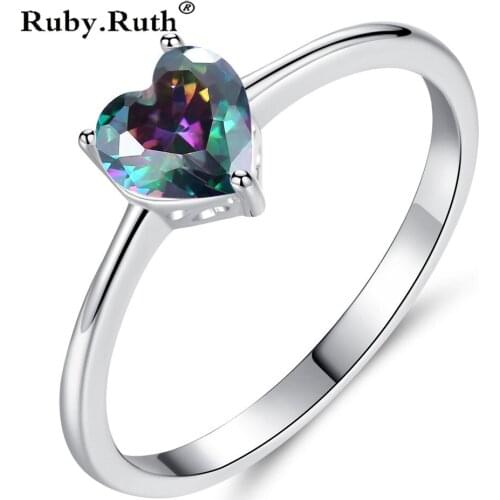 Hot Women Love Crystal Heart Shaped Ring Bridal Wedding Jewelry Dropshipping
