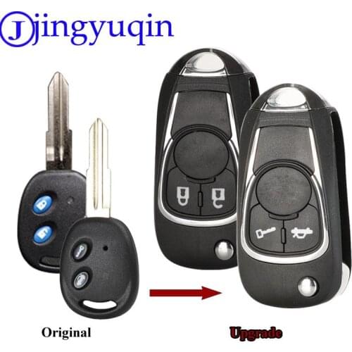 Jingyuqin 2 Button Modified Flid Key Shell For Chevrolet Aveo Lova Epica Sail Folding Remote Car Key Case Left/Right Blade