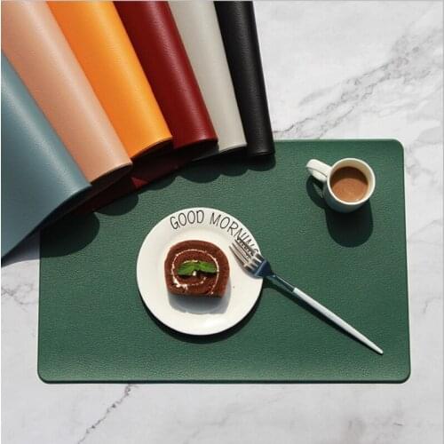 Nordic style imitation leather placemat waterproof and oil-proof placemat heat insulation table mat hotel home western place mat