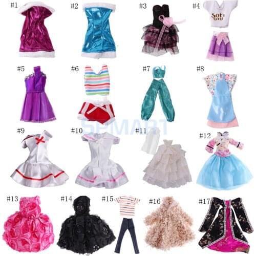 Beautiful Party Dress Grown Fashion Clothes Suit Kids Toys Play House Dressing Up Costume for Dolls Jenny Dolls|(#1-#8)