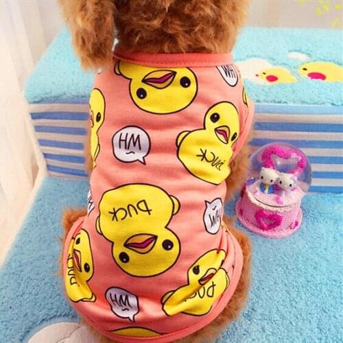 Cute Dog Vest Summer Pet Clothes for Dogs "Rubber Duck" Pet Costume Soft Polyester Vest for Doggy Chihuahua Roupa Para Cachorro