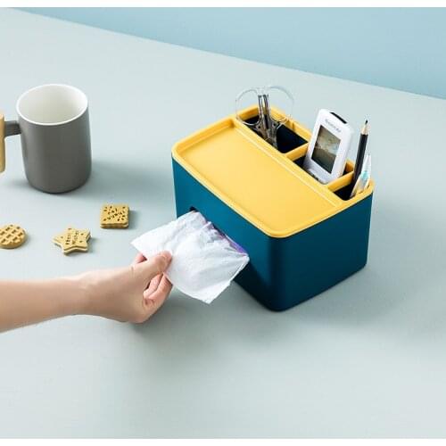 Multifunctional creative home tissue box pumping box home living room dining room coffee table simple remote control storage box