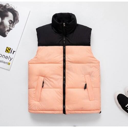 Men Autumn And Winter Jacket Vest For Down Cotton Patchwork Sleeveless Jacket Waistcoat Man Big Size Warm Couples Coat S-6xl