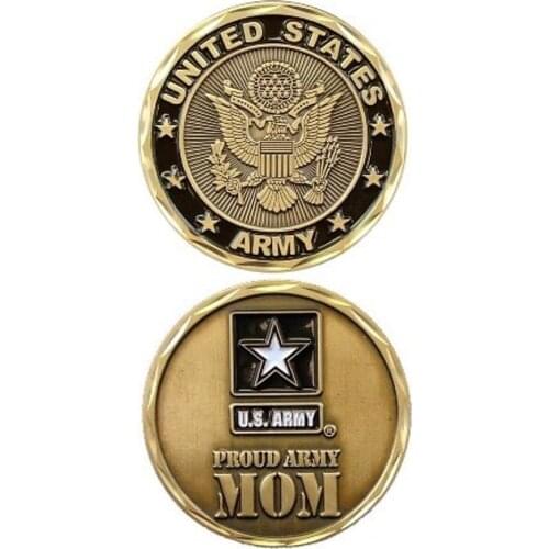 Custom coins low price Military United States Challenge Coin Proud Mom oem metal milirary coins FH810243