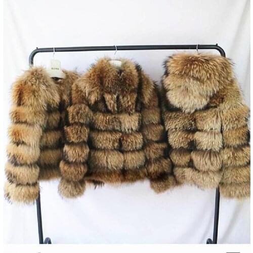 2020womens new natural raccoon fur jacket Real raccoon fur sleeves can be removed Two-in-one vest jacket Winter warm fashion E