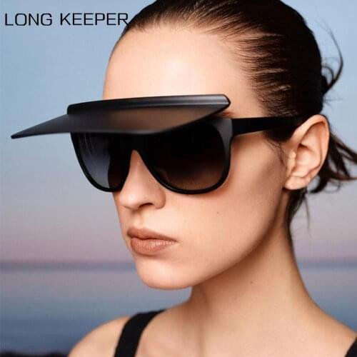 Oversized Square Flip Sunglasses Women Fashion Flat Top Goggle Sun Glasses Ladies Outdoor Shades Summer Travel Eyewear UV400
