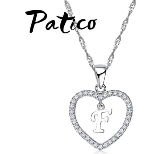 Top Quality Letter Pendant Necklace 925 Sterling Silver Trendy English Letter Design Summer Style Jewelry Accessory