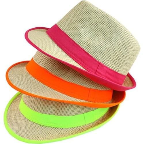 2021 Hot Fashion Summer Casual Unisex Beach Trilby Large Brim Jazz Sun Hat Panama Hat Straw for Womens and Mens Hats