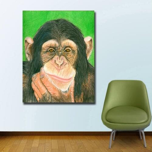Printing Graffiti Art chimp Canvas Wall Pictures for Living Room Office Bedroom Modern Canvas Oil Painting No Framed