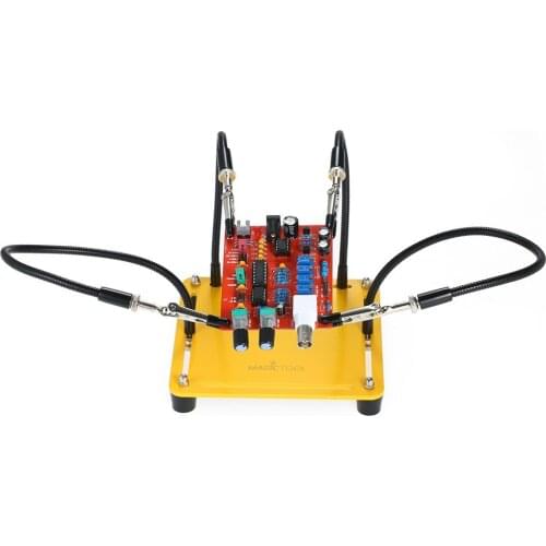 PCB Fixture Base Arms Soldering Station PCB Fixture Helping Hands Third Hand System Electronic DIY Tools with Metal Base + 4 Uni