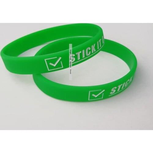 Promotion Green Silicone Wristband Custom Logo Inplant/Deboss Color Filled Gift Bracelet Free Fast Ship