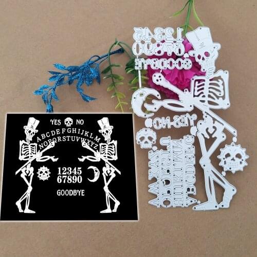 Christmas Halloween skull figure 26 alphanumeric photo frame decoration metal cutting die cutting card knife stamping die