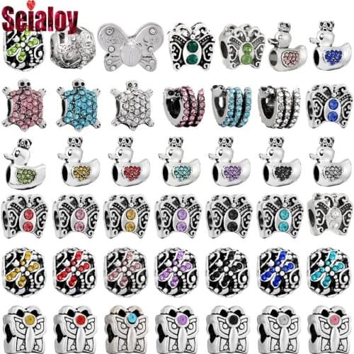 Seialoy 9 Color Insect Animal Beads Turtle Snake Duck Butterfly Dragonfly Beads Fit Diy Bracelets Jewelry Making Accessories