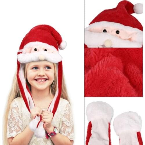 2019 New Santa Claus Hat Christmas Decorations Children Gift For Home kid Ball Party Pinch Ears Move Red Funny Ear Will Move Cap