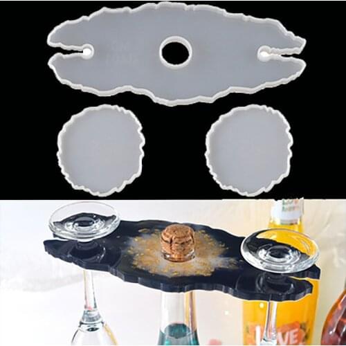 Wine Rack Silicone Mold for DIY Irregular Red Wine Shelf Cup Pad Molds for Uv Resin Home Decoratin Art Resin Mould