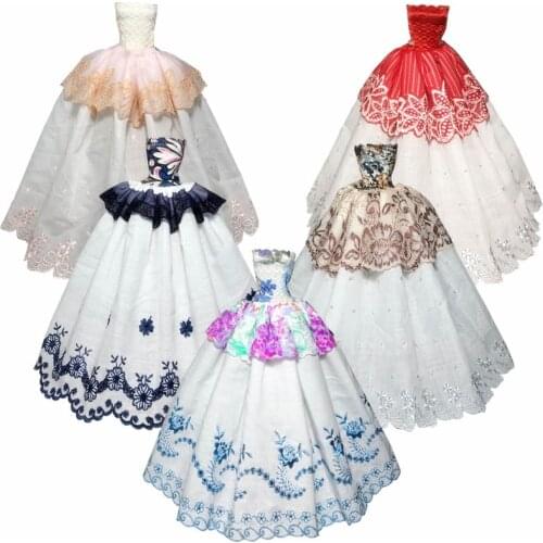 Wedding Dresses For Barbie Doll Dress Noble Party Gown Fashion Girl Doll Clothes For Barbie Dolls Outfits 1/6 Dolls Accessories