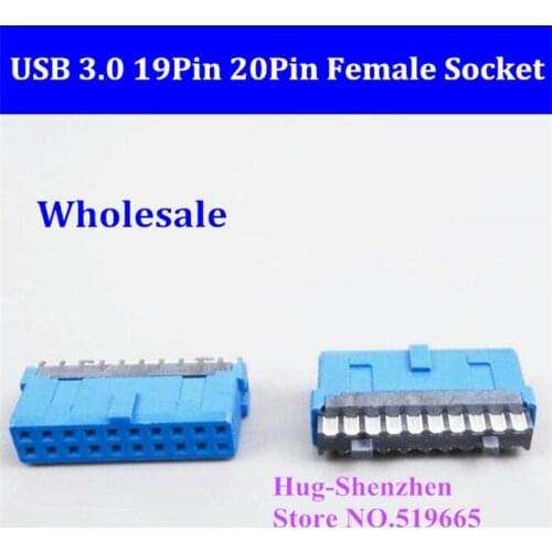 USB 3.0 19P 20P 19 pin 20 pin USB3.0 19P 20P female connector socket 180 degree motherboard chassis connector
