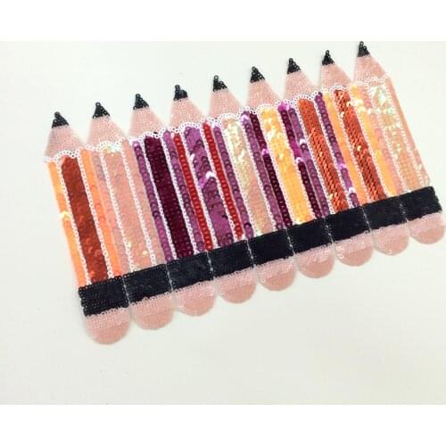 Pencil sequins patch vintage embroidered fabric applique T-shirt jacket clothing decoration patches fashion iron on applique