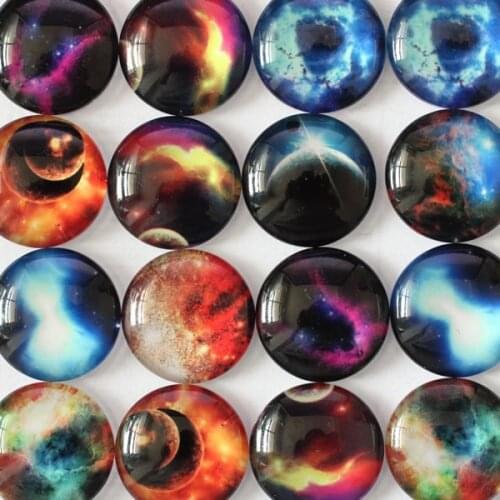 12mm Mixed Style Sky Star Round Glass Cabochon Dome Jewelry Finding Cameo Pendant Settings 50pcs/lot K02984