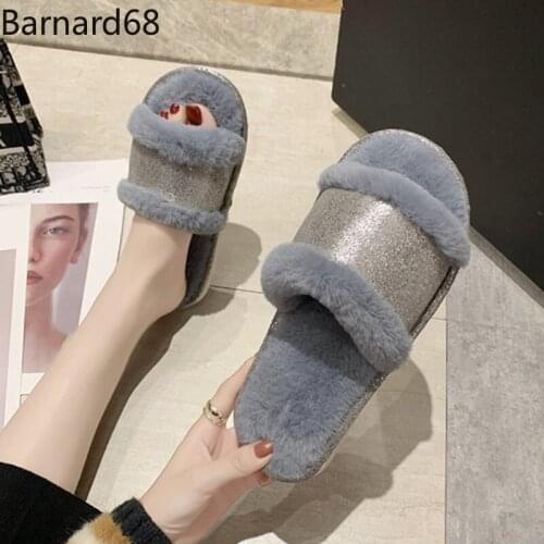 Winter Plus cashmere cotton slippers womens Short plush Women Winter shoes Anti-slip and wear-resistant Female Winter shoes