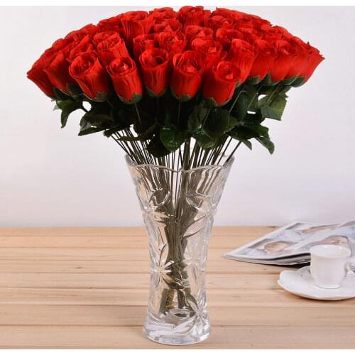 10pcs artificial rose wedding table decoration 35cm red rose silk artificial flower for Home Wedding Decoration indoor