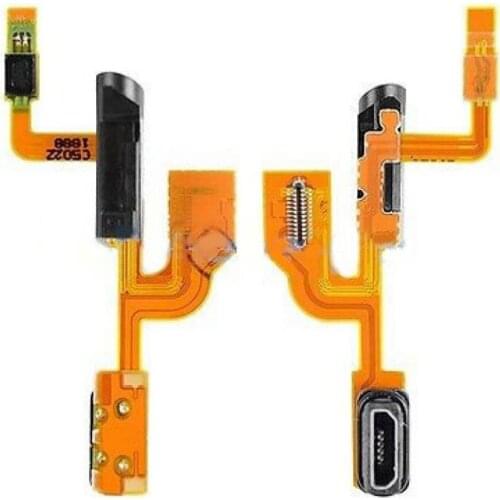 10pcs/lot New USB Charging Port flex For Nokia Lumia 925 Headphone Jack Microphone Audio Earphone Flex Cable Replacement